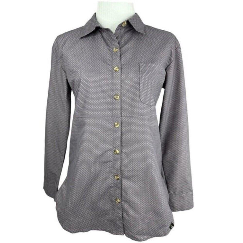 The North Face Stevie Shirt Womens Small Purple Sage Long Sleeve Button Down New